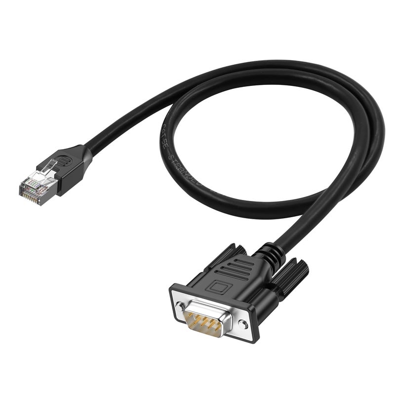 LANMINGLEL RJ45 to DB9 Cable RJ45 Male to DB9 9-Pin Male RS232 Serial Port Cat5 Ethernet LAN Console Cable RJ45 to RS232 Networking Devices Console Cable for Routers, Switches 0.5M - Image 1